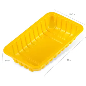 Factory Price Disposable Frozen Food Tray Packaged Black Red Supermarket Meat Blister Packing Plastic Food Tray
