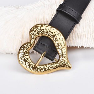 Cinturones <span class=keywords><strong>de</strong></span> <span class=keywords><strong>Cuero</strong></span> Vacuno Vintage para <span class=keywords><strong>Mujer</strong></span> Big Buckle Love Agio, para Vestidos y Pantalones - Product Image 4
