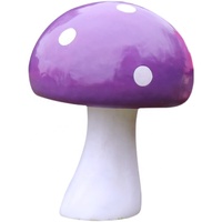 Ensemble de statues champignon surdimensionnées-Décor de conte de fées en fibre de verre résistant aux intempéries pour parcs et centres de villégiature