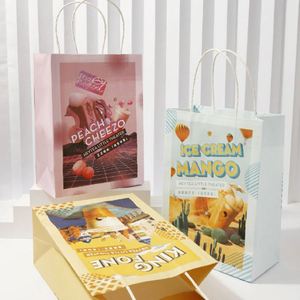Sac en papier kraft rouge pour emballage alimentaire à emporter, avec encoche de déchirement, vente en gros, personnalisé, fabriqué en usine - Product Image 6