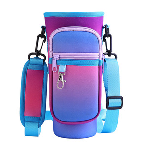 맞춤형 네오프렌 40온스 프린트 크로스바디 스트랩 스포츠 피트니스 물병 슬리브 레터 대용량 숄더 홀더 폰 키 - Product Image 3