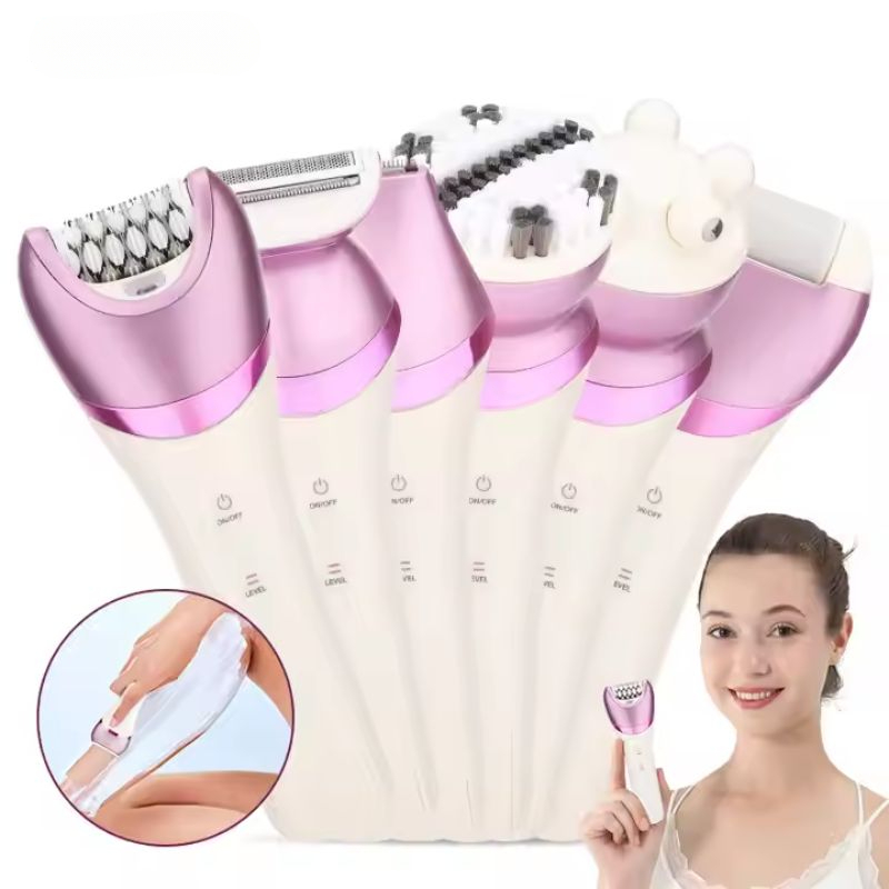 IRUIBEAUTY Пользовательский логотип 6-в-1 Водонепроницаемый IPX7 6-в-1 Эпилятор фиолетовый эпилятор для удаления волос для женщин оптом