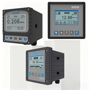 เครื่องวัดค่าการนำไฟฟ้าแบบดิจิตอล 4-20mA RS485 Modbus สำหรับวัดความเค็ม TDS ความต้านทานไฟฟ้า ใช้ในอุตสาหกรรมบำบัดน้ำ  เซ็นเซอร์ตรวจวัดคุณภาพน้ำ OEM - Product Image 1