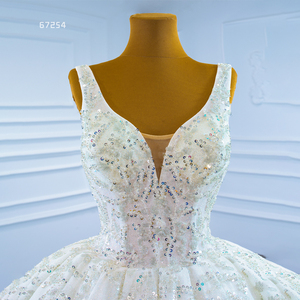 Jancember RSM67254 Marfil Elegante Vestido de novia brillante Vestido de baile - Product Image 2