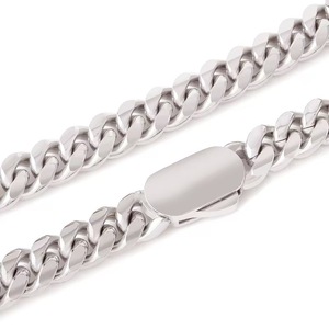 Conjunto de Collar y Pulsera de Cadena Cubana de Acero Inoxidable, Cierre Ovalado de 8 mm, Estilo Hip Hop, Joyería de Moda - Product Image 4