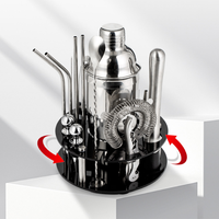 Kit d'outils de bar en acier inoxydable pour barman, ensemble de mélangeurs à cocktails, shaker à cocktails