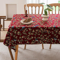 Nappe de table carrée en tissu floral français de designer, nappe jacquard à motif de feuilles d'oiseaux, décoration de cuisine et de salle à manger