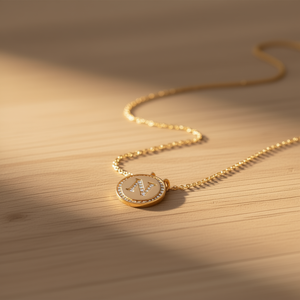 Collier pendentif lettre N en zircon, acier inoxydable plaqué or, bijoux tendance unisexe, cadeau, chaîne de collier de 2 cm, accessoire de mode - Product Image 2