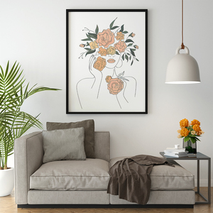 Dessins <span class=keywords><strong>de</strong></span> ligne abstraits nordiques taille personnalisée écologique toile Art impression bricolage intérieur décor à la maison mur extensible réaliste Portrait - Product Image 3