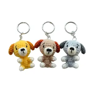 Mini Amigurumi Key Ring Chains Handmade Crochet Knitting Keyring Crochet Dog Keychain Toy
