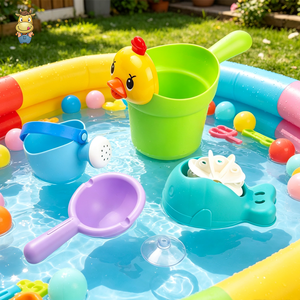Ensemble de jouets de plage 5 pièces - seau à sable en PE souple, pelle, bêche, arrosoir, moule en plastique, bac à sable d'été pour enfants - Product Image 3