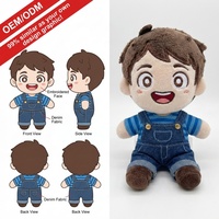 Peluches personnalisées avec logo, fabricant de jouets en peluche, peluche garçon elfe sur mesure, manteau beige, pull, visage tacheté, poupée en peluche