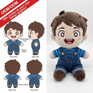 Peluches personnalisées avec logo, fabricant de jouets en peluche, peluche garçon elfe sur mesure, manteau beige, pull, visage tacheté, poupée en peluche - Product Image 6