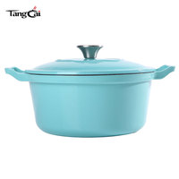 Cocotte en fonte émaillée 5QT avec deux poignées larges, grande marmite ronde, fourgonnette de cuisson, approvisionnement direct usine