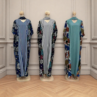 Nouvelle Robe Décontractée Ample à Rayures Imprimées Col V Manches Chauve-Souris Grande Taille pour Femme – Prévente 2026