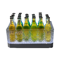 Nouveau design JLH – Seau à glace de luxe écologique, étanche, grande capacité (24 bières), éclairage RGB, en plastique PC durable, modèle PC pour