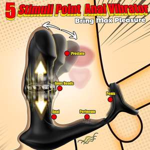 Massaggiatore Prostatico Vibratore Anale 6 in 1 Plug Anale 9 Modalità di Spinta e Vibrazione Giocattoli Sessuali Maschili Dildo Anello Fallico Controllo Remoto APP - Product Image 2