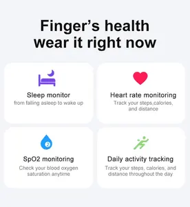 Anillo Inteligente Fitness Tracker Smart Ring Waterdicht Voor Android Oefening Ringen Hartslag Zuurstoftemperatuur Detectie