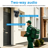 Caméra de sécurité WiFi HD 12MP à 4 objectifs, grand angle, zoom 10X, double bande 2.4G/5G, caméra CCTV sans fil pour la surveillance domestique et commerciale
