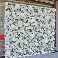 Haut de gamme fait à la main artificiel blanc hortensia Rose vert feuille mur toile de fond noël pâques décoration murale tissu fleur support