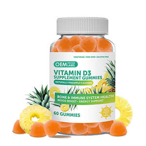 Gomitas de Vitamina D3 K2 Sin Azúcar de Marca Privada OEM, Suplemento para el Apoyo Saludable de Músculos y Huesos para Adultos - Product Image 1