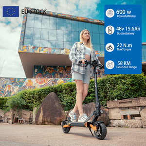 Trottinette électrique pliable Pro à deux roues, longue autonomie, moteur brushless 600W, suspension avant/arrière, étanche, grande batterie, autonomie 58 km - Product Image 1