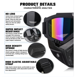 Ветрозащитные легкие очки для активного отдыха, HD-очки для мотоциклов, сноуборда, езды на велосипеде, мужские солнцезащитные очки с защитой от УФ-излучения, сменные линзы - Product Image 2