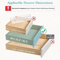 Diviseurs de tiroirs ajustables en silicone transparent, hauteur 4 po, extensibles de 10,6 à 17 po, organisateurs de salle de bain modernes et minimalistes pour