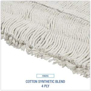 Boardwalk 24 In. X 5 In. Disposable Dust <b>Mop</b> <b>Head</b> White-Cotton/Synthetic Cut End - Product Image 3