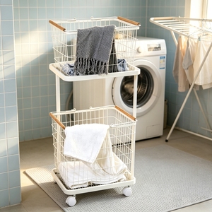 Organisateur de rangement pour vêtements <span class=keywords><strong>à</strong></span> 2 niveaux, <span class=keywords><strong>panier</strong></span> <span class=keywords><strong>à</strong></span> <span class=keywords><strong>linge</strong></span>, étagère roulante, organisateur de garde-robe en métal pour la chambre <span class=keywords><strong>à</strong></span> coucher et la salle de bain - Product Image 1