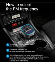 Kit émetteur FM V5.0 pour voiture avec chargeur USB double, câble rétractable, charge rapide, appels mains libres, lecteur MP3 et lecteur de disque USB