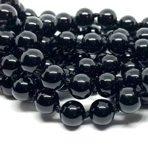 Collier de 108 perles Mala nouées à la main, en obsidienne noire, avec pompon, pour la méditation, la prière, la guérison et le chant des mantras Japa. - Product Image 2