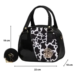 Sac bandoulière pour femme Fana, motif à carreaux, noir, imperméable, en laine, cuir, doublure en polyester, style moderne, usage quotidien - Product Image 4