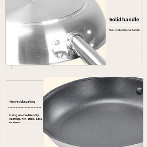 Padella grande antiaderente in acciaio inossidabile 8 10 12 pollici pentole da cucina commerciale padella 32cm 34cm 36cm padella grande - Product Image 5