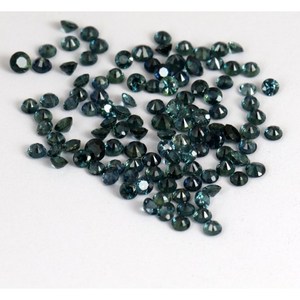 พลอยไพลินสีเขียวอมฟ้าธรรมชาติ ขนาด 1.8 มม. น้ำหนัก 0.022 กะรัต ทรงกลมเจียระไนแบบบริลเลียนท์ สำหรับทำเครื่องประดับ - Product Image 2