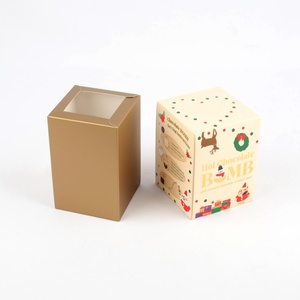 Wholesale Custom Christmas Square Candle Paper <b>Box</b> Clear Window <b>Xmas</b> <b>Gift</b> Craft Scented Candle Carton Packaging Custom Logo - Product Image 3