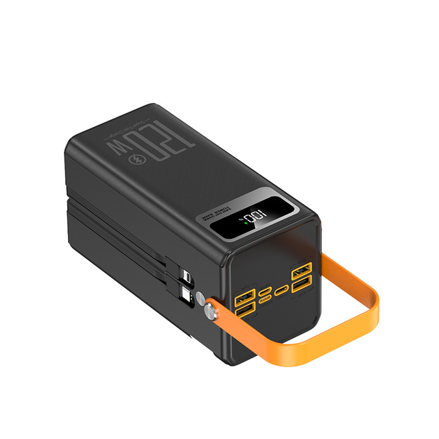 60000MAH 120W Power Bank QC 3.0 Multi-Port Output Outdoor LED Display Battery Super Fast Charging Camping Live Mobile Charger