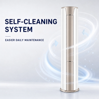 Climatiseur vertical 3 tonnes Inverter, refroidissement et chauffage, pour pièces, flux d'air directionnel, télécommande, prêt pour l'OEM