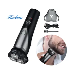 Afeitadora eléctrica para hombres, Afeitadora eléctrica inalámbrica recargable por USB para hombres, máquina impermeable