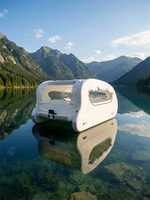 Catamaran solaire électrique pliable de 4,5 m pour sports nautiques, design moderne et luxueux, bateau-maison gonflable tendance pour les centres de villégiature