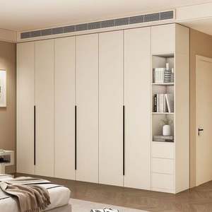 Chambre à coucher moderne Armoire en rotin et bois massif Grand meuble de chambre à coucher avec rangement multicouche - Product Image 5