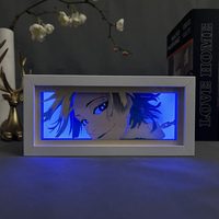 Blue Lock Michael Kaiser Anime boîte à lumière MDF cadre en bois découpé au Laser papier Lightbox Manga Led veilleuse pour décor de chambre