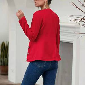 Top da <span class=keywords><strong>donna</strong></span> blazer autunno inverno tinta unita Slim Fit abito corto con risvolto a manica lunga top doppiopetto da <span class=keywords><strong>donna</strong></span> - Product Image 4
