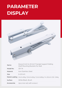 Étagère murale d'angle en forme de L Temax ZD11K, robuste, pliable, supports - Product Image 5