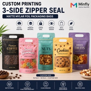 Wholesale Beef Jerky Ziplock Packaging Bags Custom Logo <b>Window</b> Dried Food Snack <b>Foil</b> Plastic Biltong Jerky Stand Pouch Beef Bags - Product Image 1