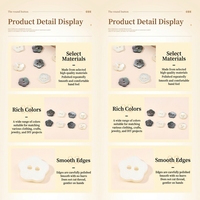 Boutons en résine de créateur, formes multiples (cœur, carré, losange, champignon, étoile), à deux trous, lavables, à dos plat, décoratifs pour vêtements