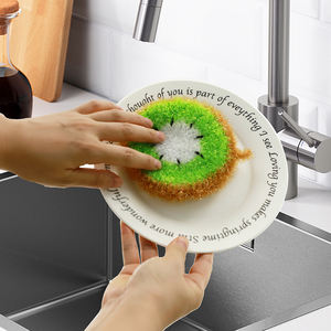 Bon nettoyage <span class=keywords><strong>éponge</strong></span> cuisine <span class=keywords><strong>main</strong></span> Crochet acrylique <span class=keywords><strong>rond</strong></span> beignet forme coloré cuisine plat épurateur torchons plumeaux - Product Image 3