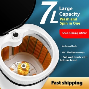 Full-wall Shoe <b>Scrubbing</b> Machine Household Semi-automatic Washing Artifact 360 Angle Dehydration Xpb18-688s Full-wall Shoe - Product Image 4