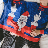 Chandails tricotés drôles du fabricant acceptent la conception personnalisée pour les couples adultes Noël NSB