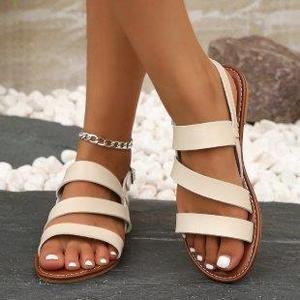 Chaussures plates d'été confortables pour femmes, idéales pour l'extérieur, avec semelle extérieure en caoutchouc, doublure en daim, semelle intermédiaire en éponge et tissu extensible – Vente en gros - Product Image 2